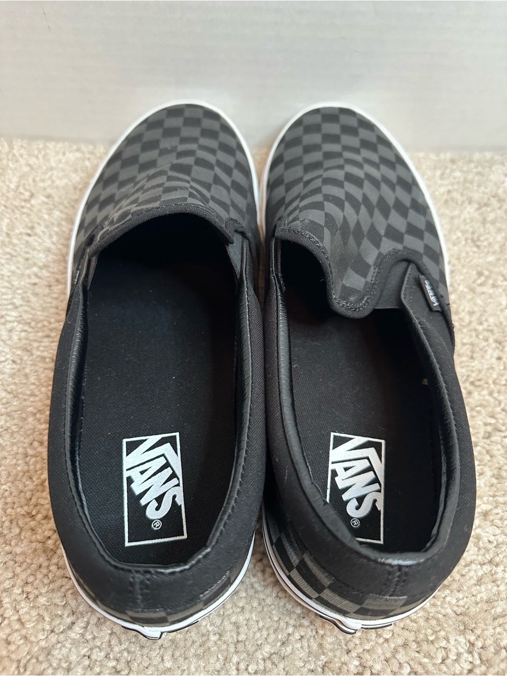 Vans Black/Gray Checkerboard Slip-On Sneakers, size 13, like new - Picture 5 of 7